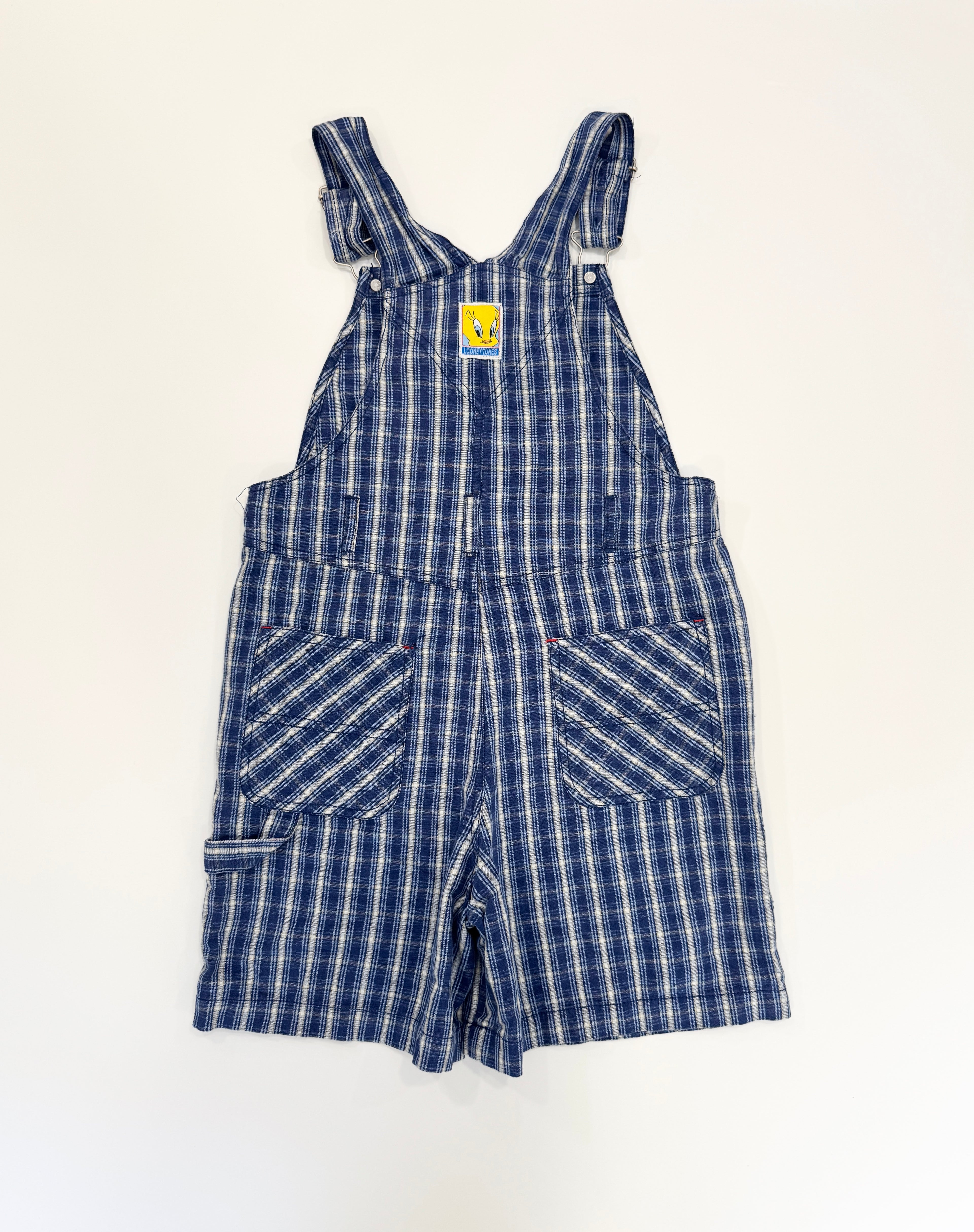 Vintage 1999 Looney Tunes Plaid Overalls (size 10)