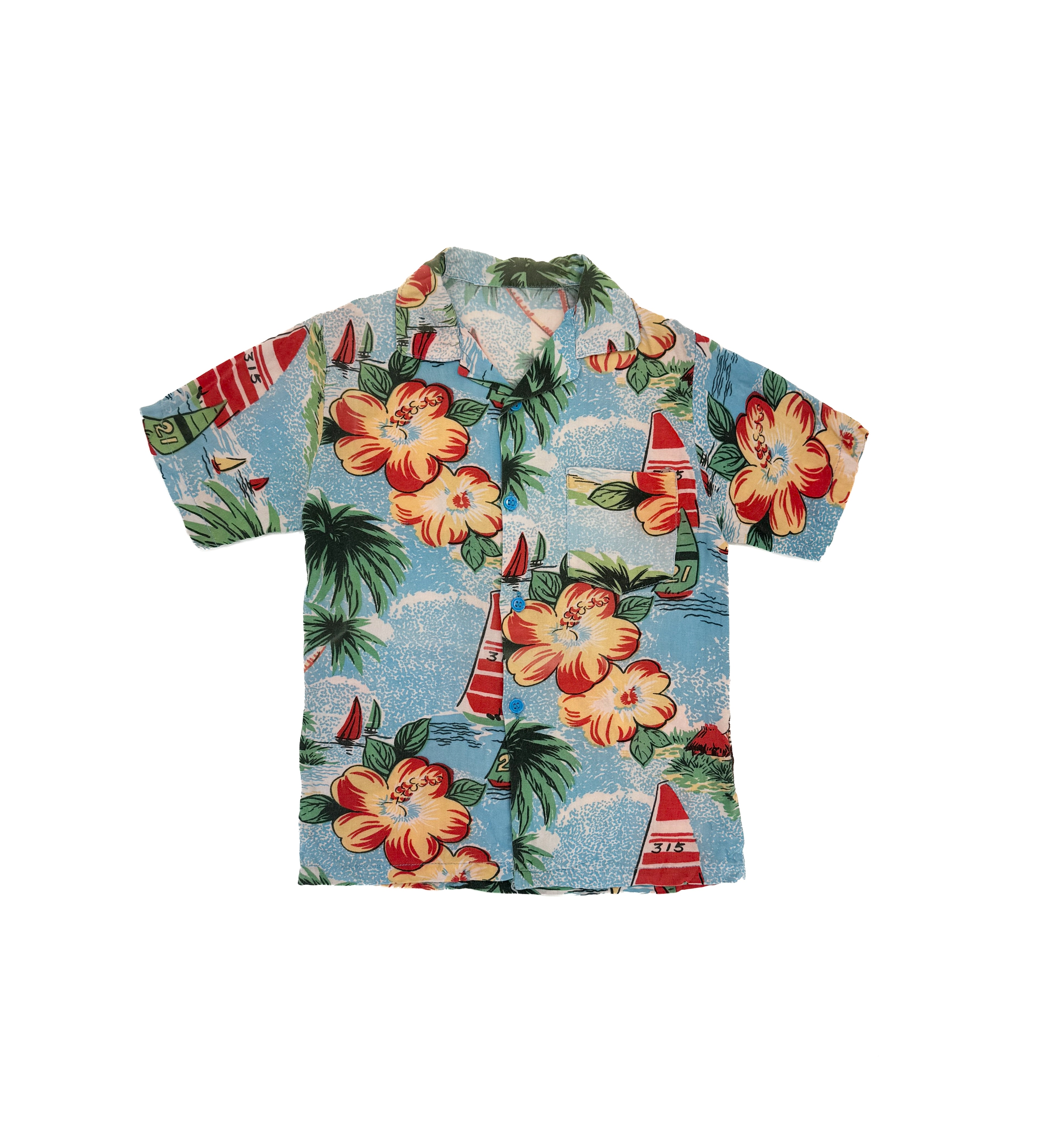 Vintage 80s Tropical Floral Shirt (size 3/4)