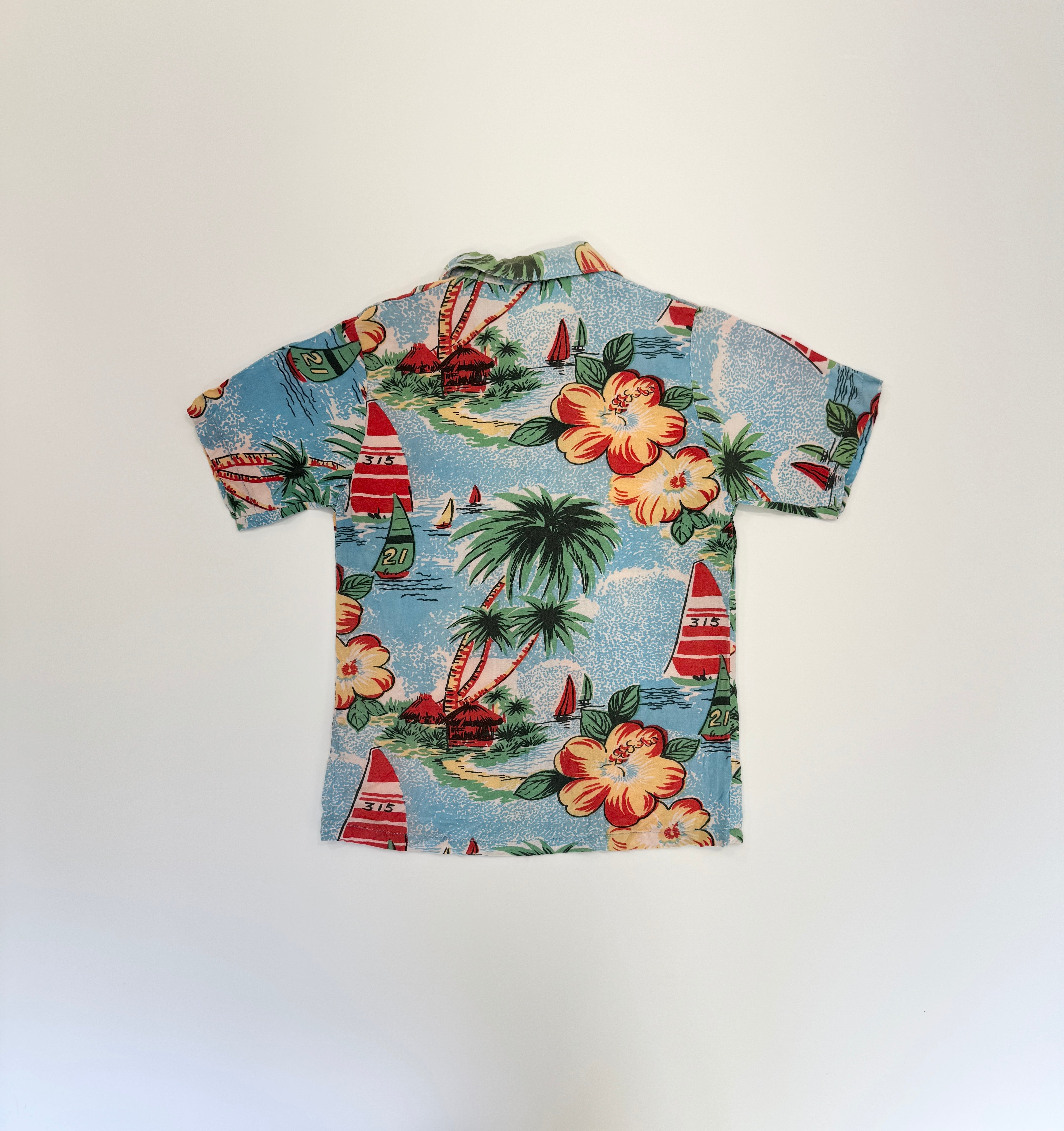Vintage 80s Tropical Floral Shirt (size 3/4)