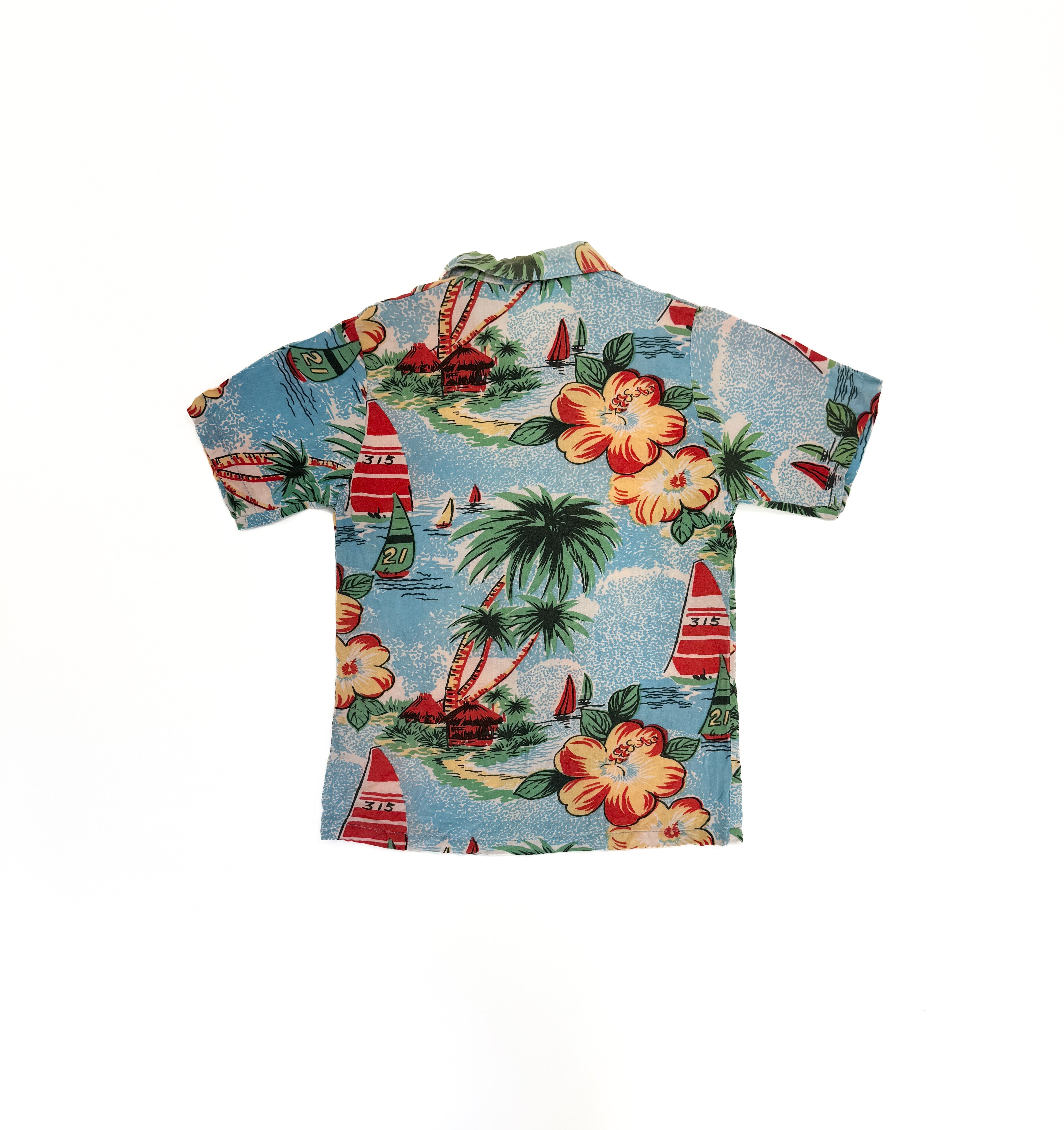 Vintage 80s Tropical Floral Shirt (size 3/4)