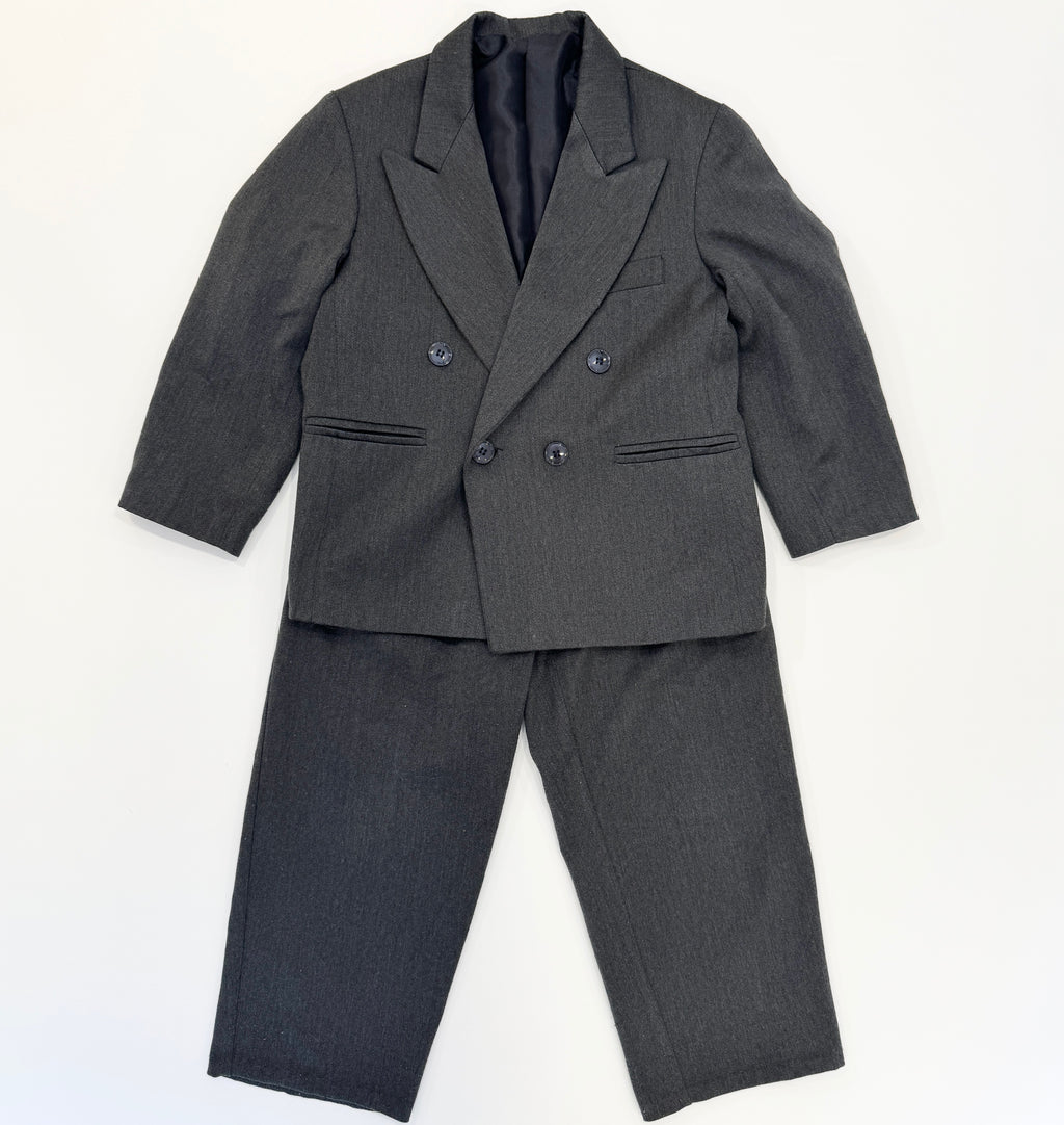 Vintage 80s Made In France Double Breasted Suit (size 6)