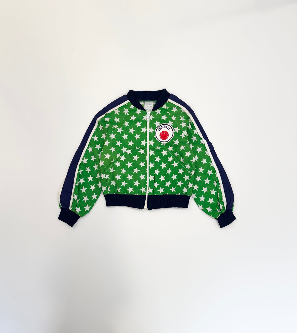 Vintage 80s Star Print Football Jacket (size 2)