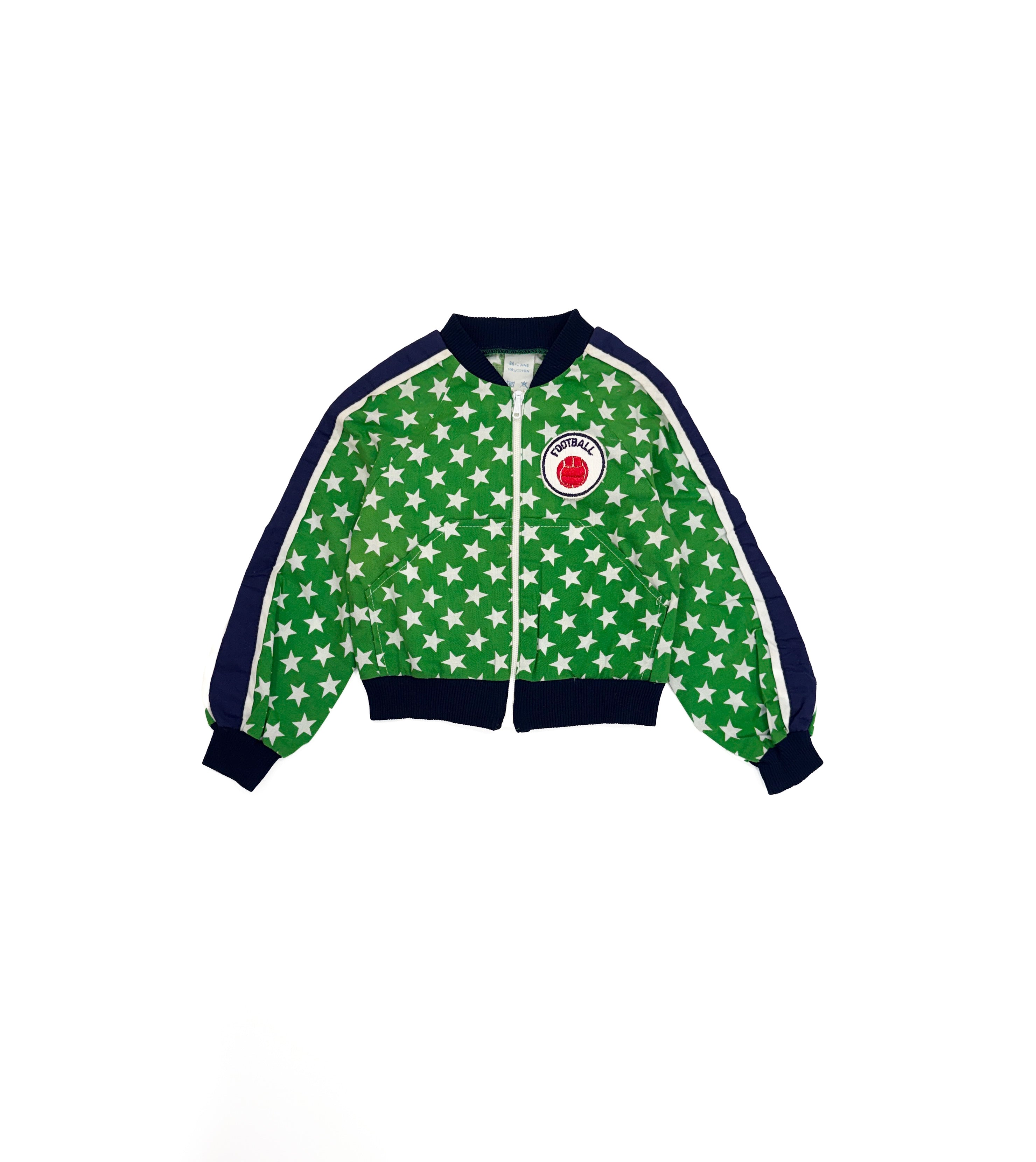 Vintage 80s Star Print Football Jacket (size 2)