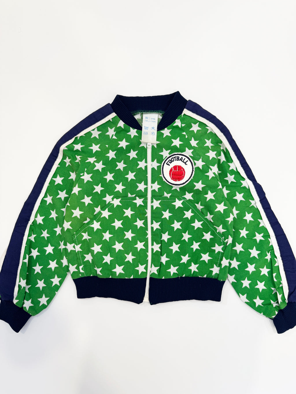 Vintage 80s Star Print Football Jacket (size 2)