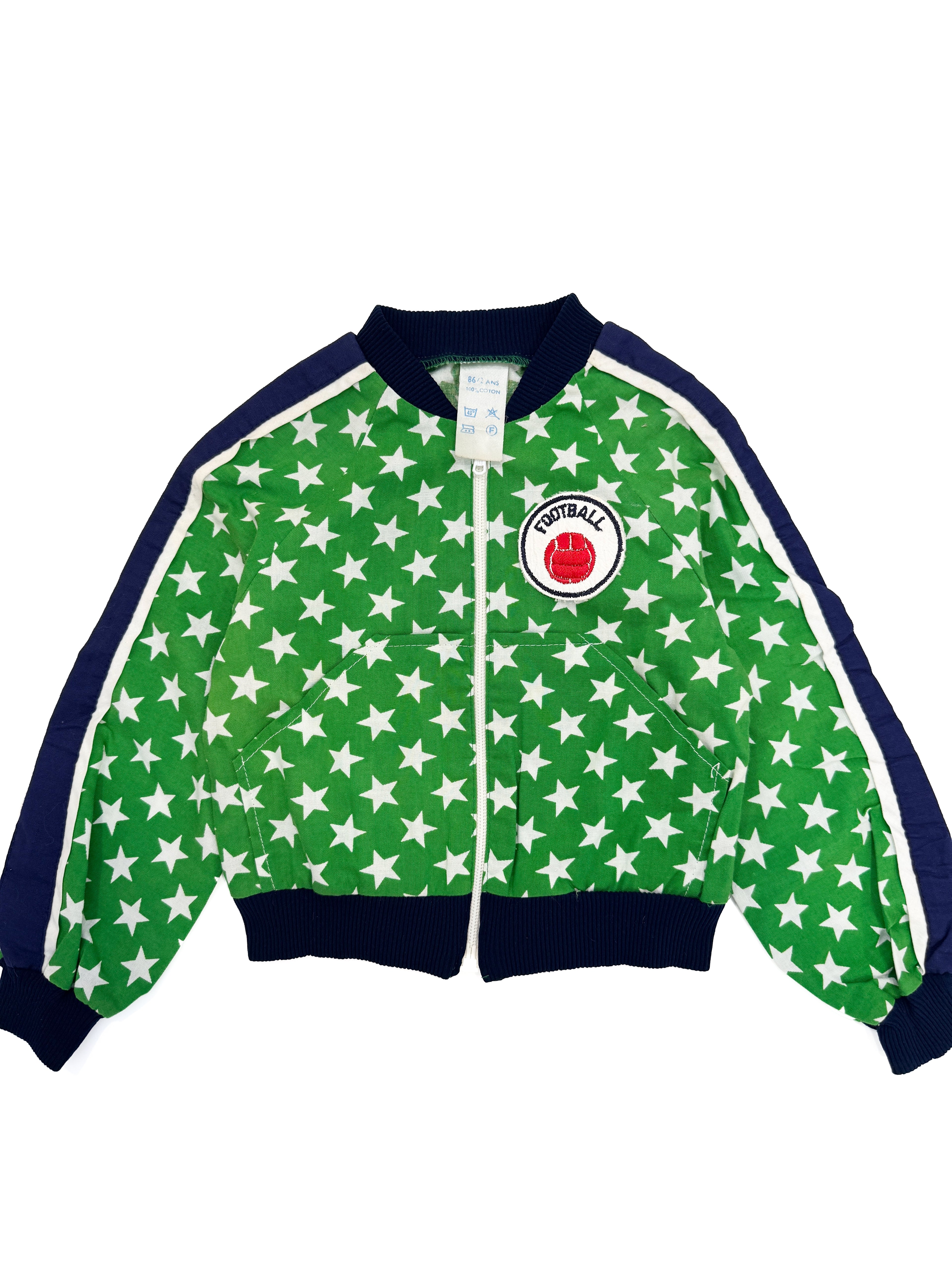 Vintage 80s Star Print Football Jacket (size 2)