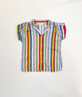 Vintage 80s Striped Vacation Shirt (size 14)