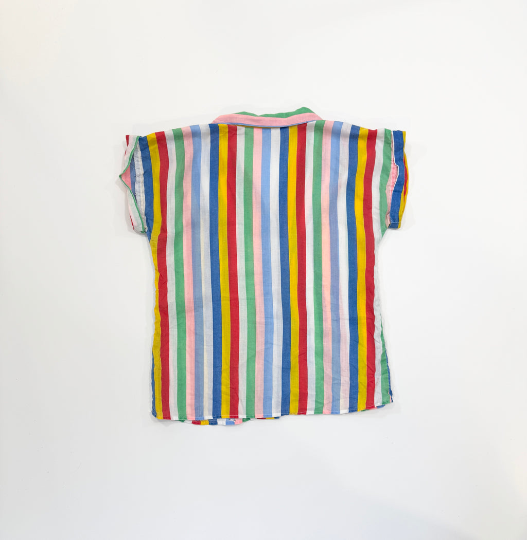 Vintage 80s Striped Vacation Shirt (size 14)