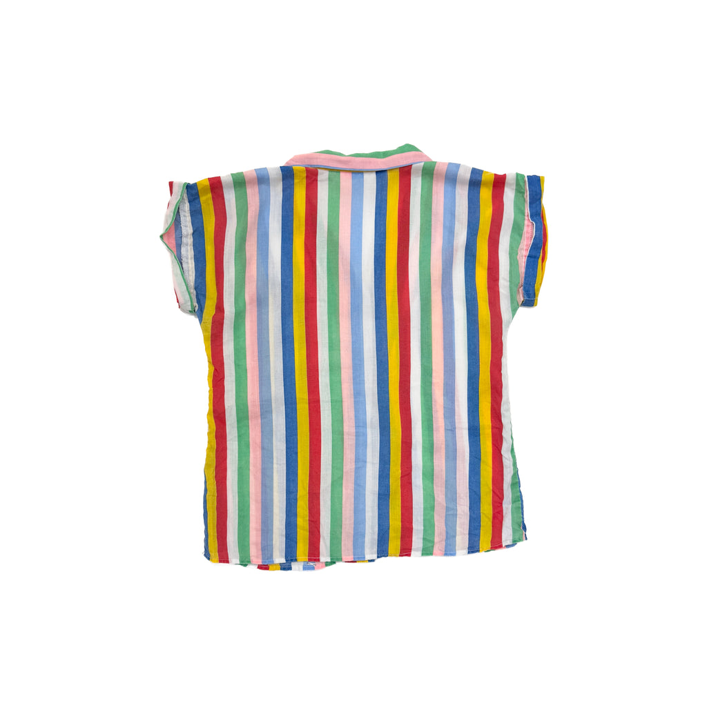 Vintage 80s Striped Vacation Shirt (size 14)