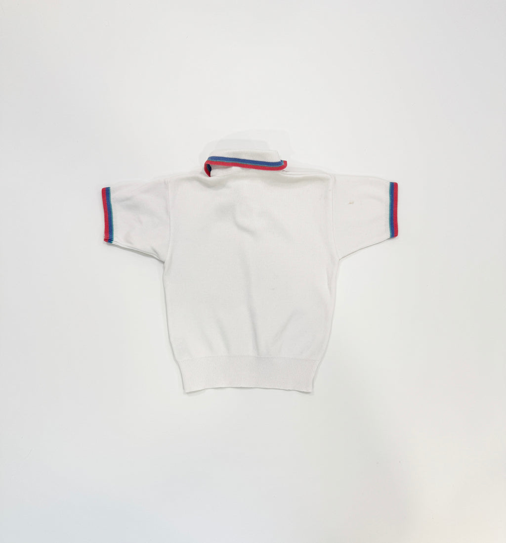Vintage 80s Dujardin French Stripe Polo Shirt (size 2/3)