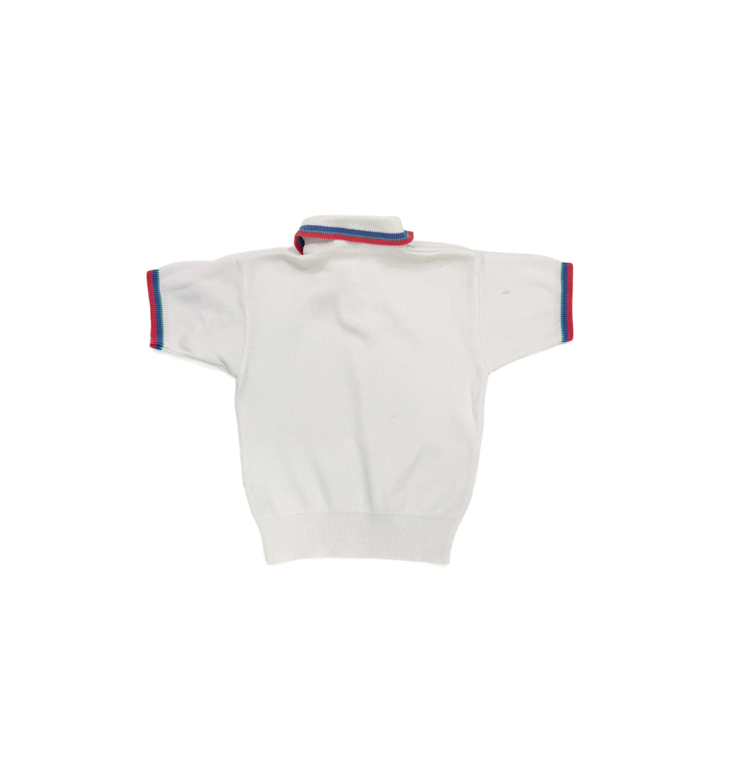 Vintage 80s Dujardin French Stripe Polo Shirt (size 2/3)