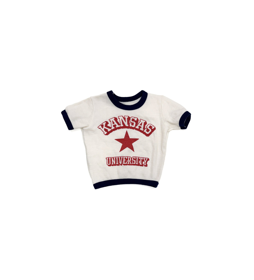 Vintage 70s Kansas University Ringer Tee (size 2/3)