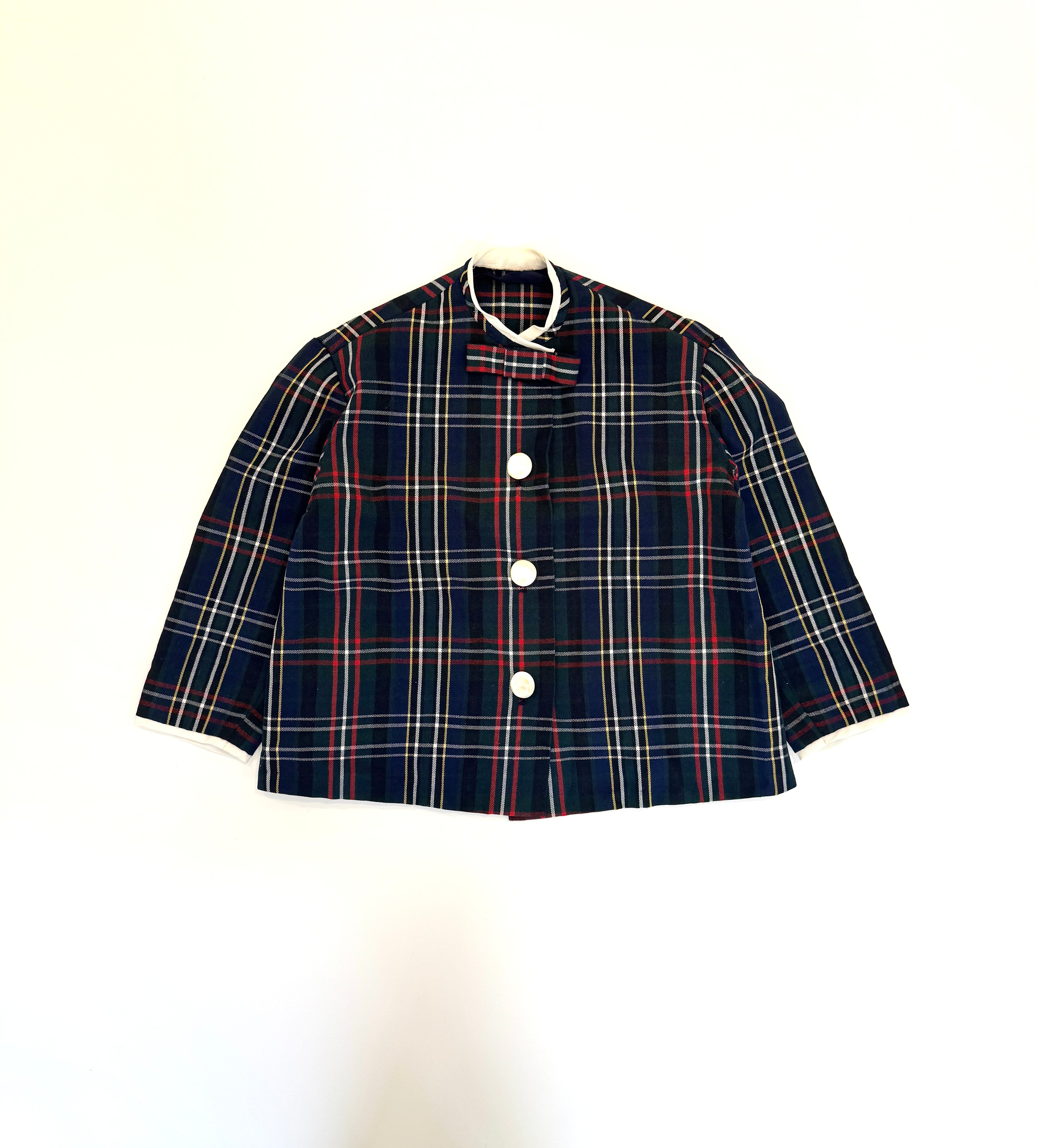 Vintage 80s Plaid Dress Coat (size 4/6)