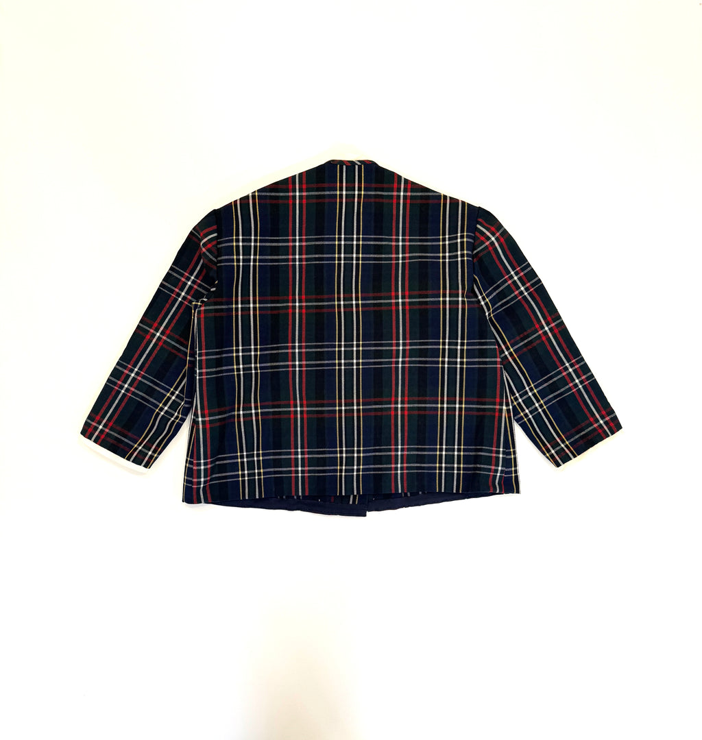Vintage 80s Plaid Dress Coat (size 4/6)