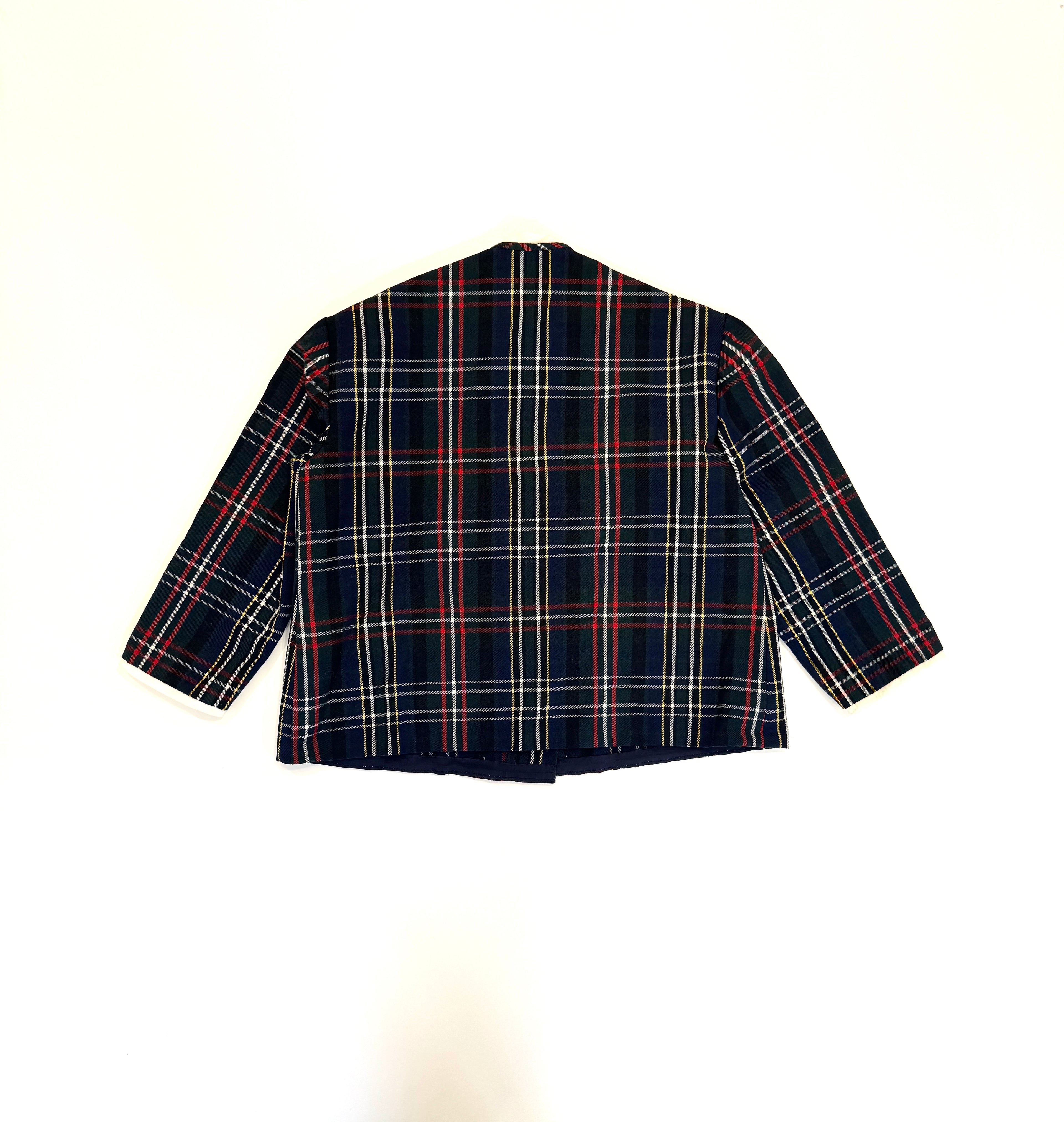 Vintage 80s Plaid Dress Coat (size 4/6)
