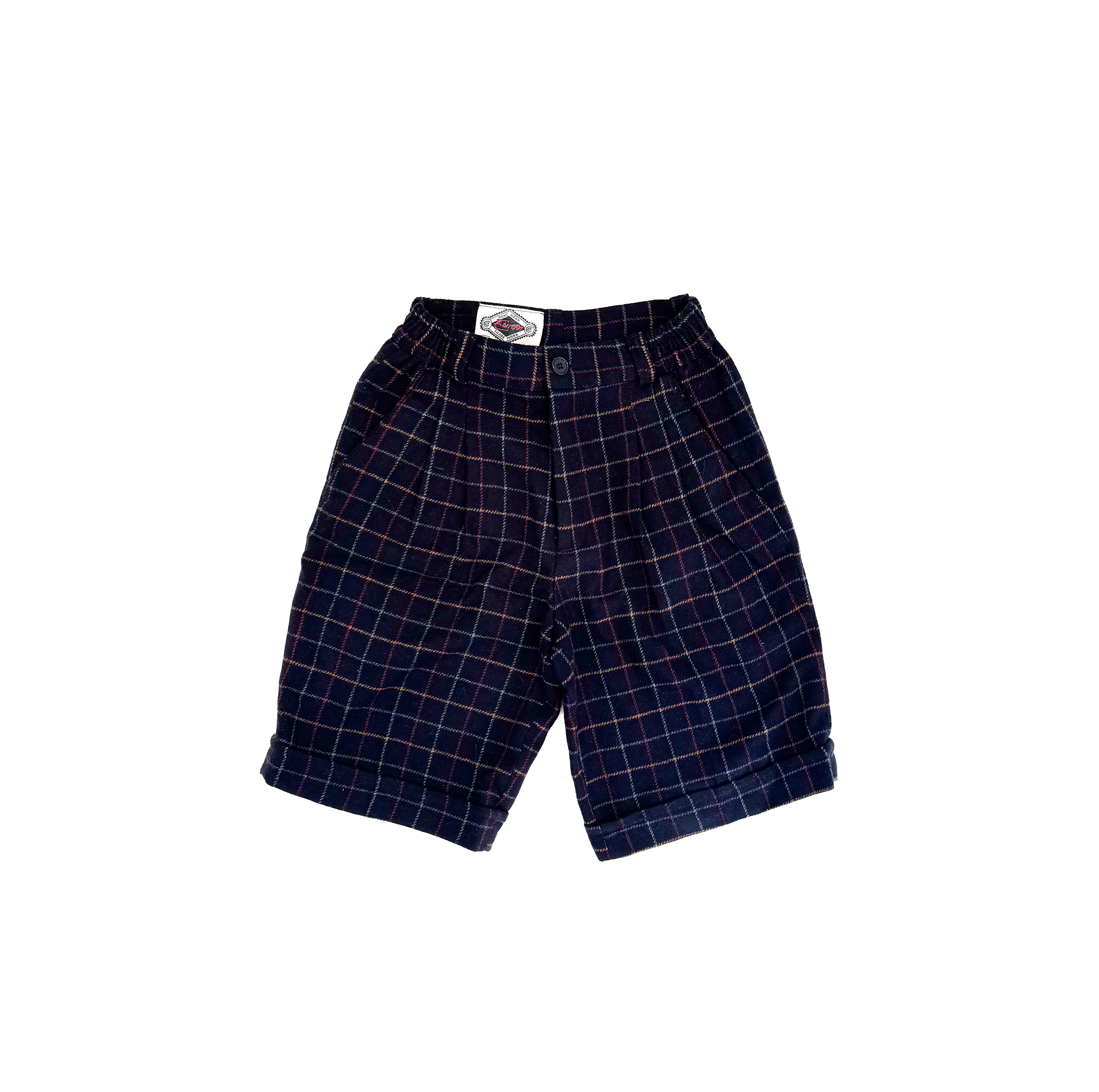 Vintage 70s Kids Plaid Wool Blend Shorts (size 7)