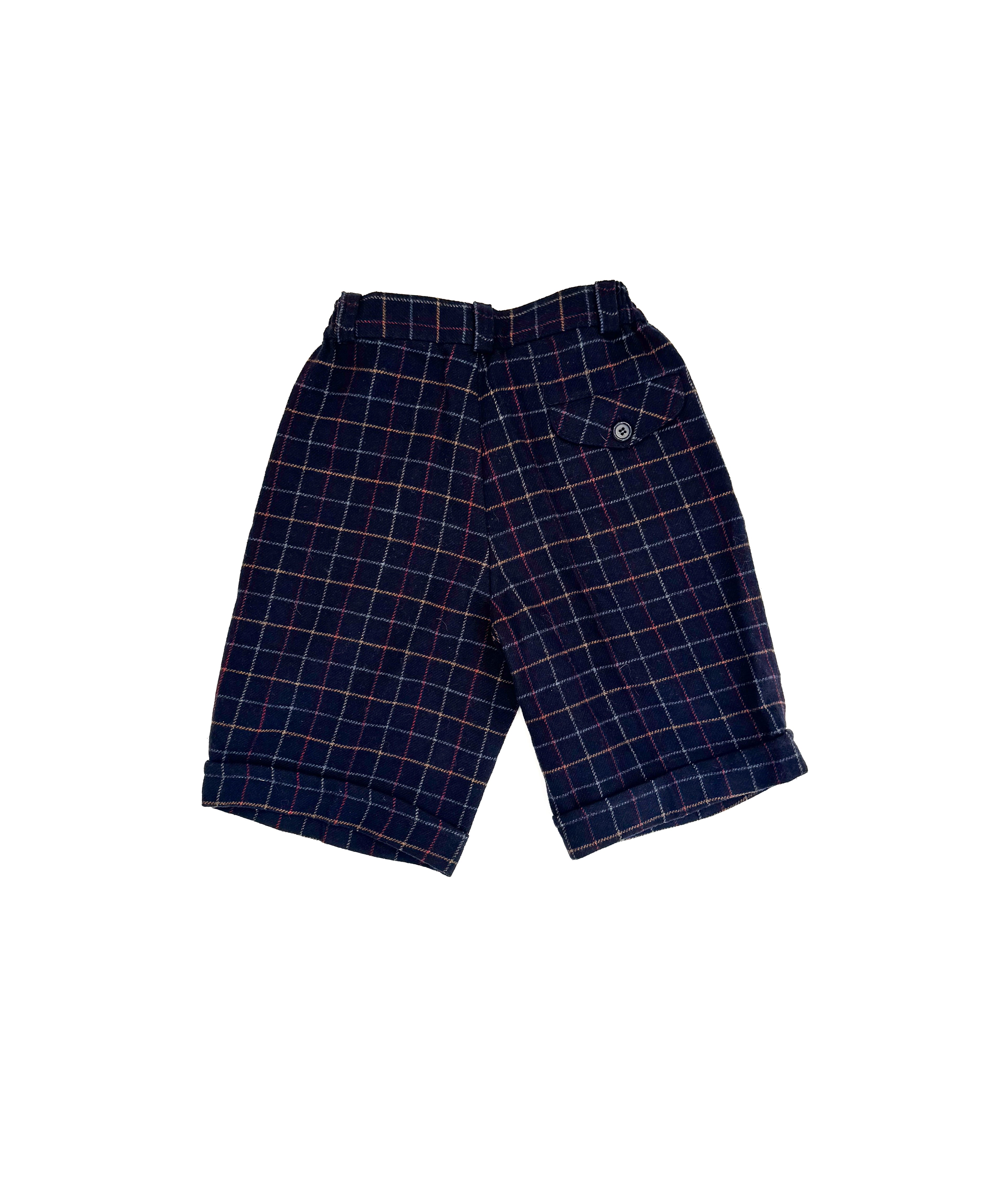 Vintage 70s Kids Plaid Wool Blend Shorts (size 7)