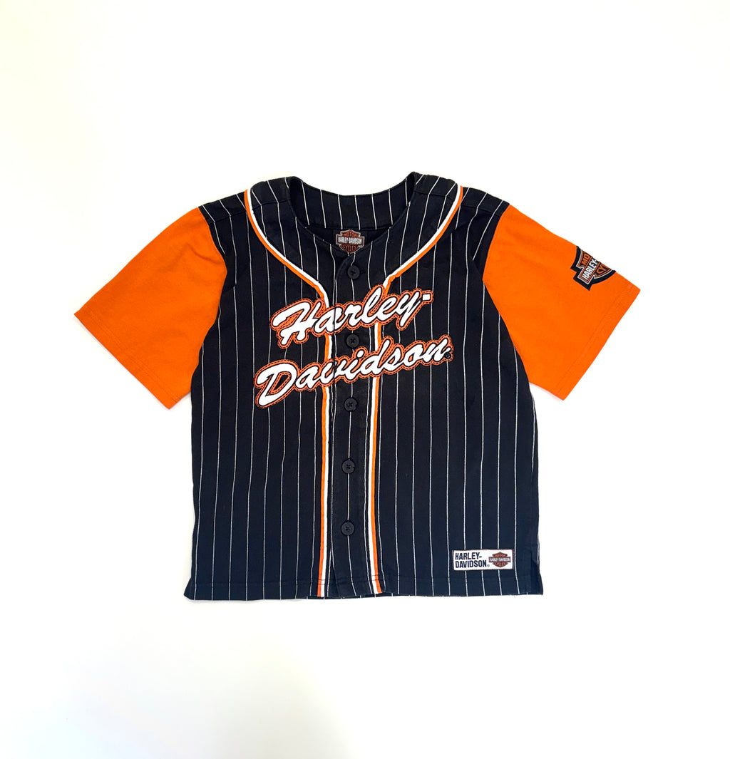 Harley Davidson Kids Prinstripe Baseball Jersey Shirt (size 6)