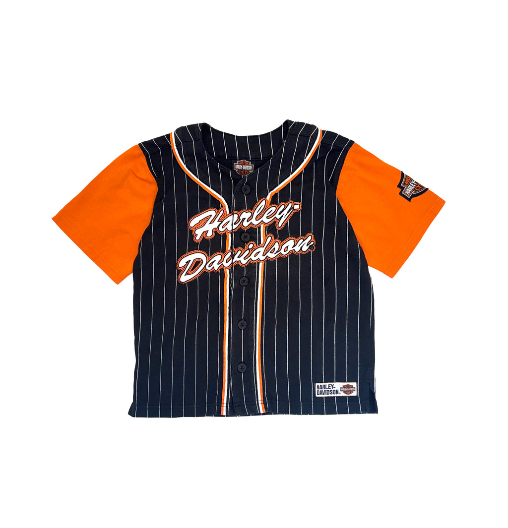 Harley Davidson Kids Prinstripe Baseball Jersey Shirt (size 6)