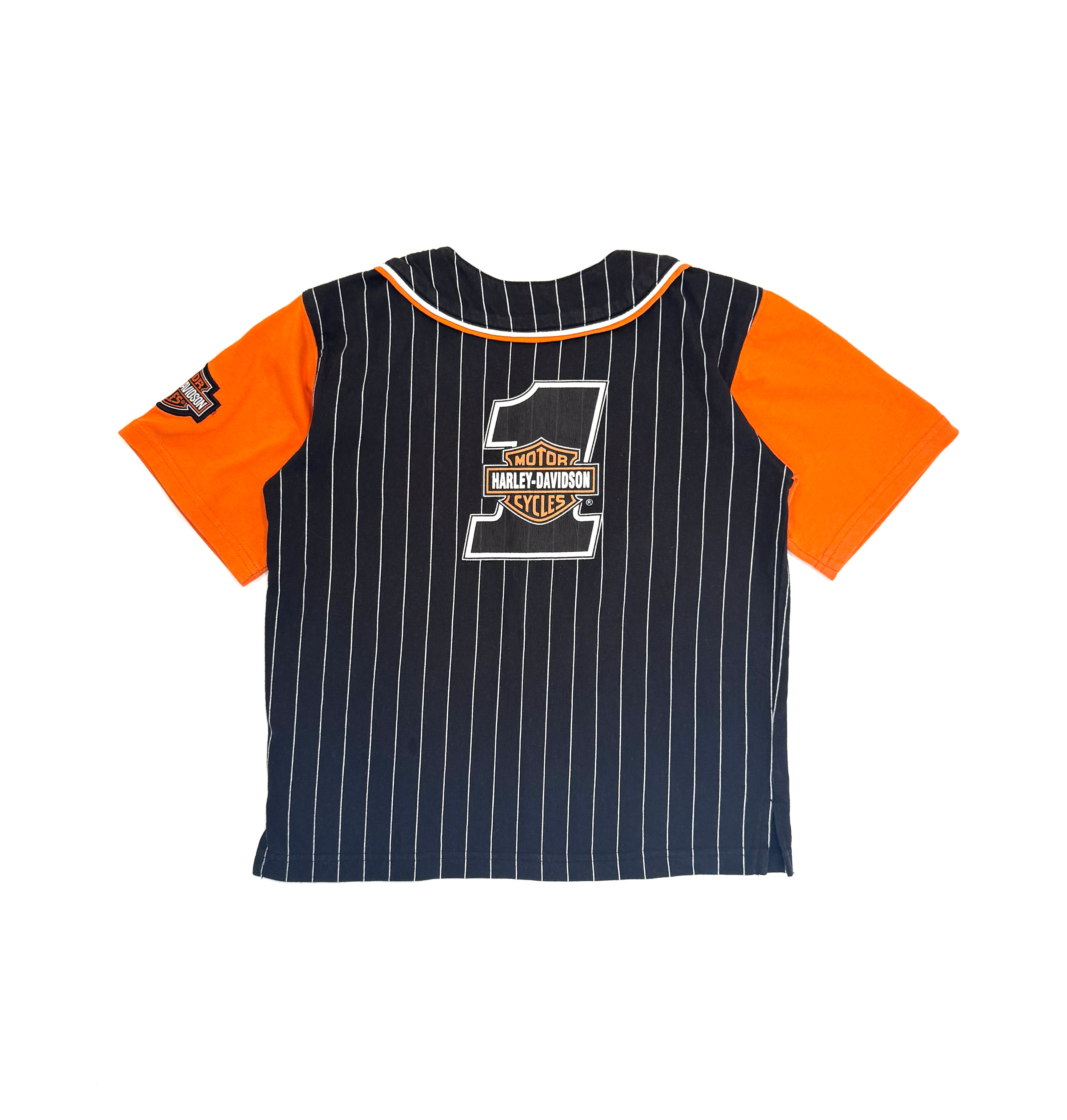 Harley Davidson Kids Prinstripe Baseball Jersey Shirt (size 6)