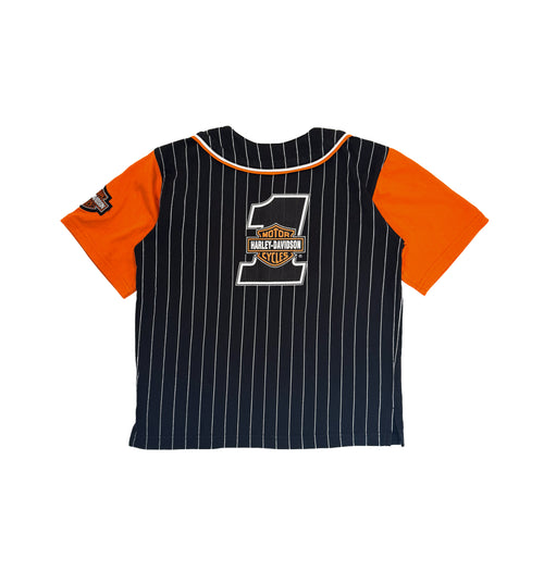 Harley Davidson Kids Prinstripe Baseball Jersey Shirt (size 6)