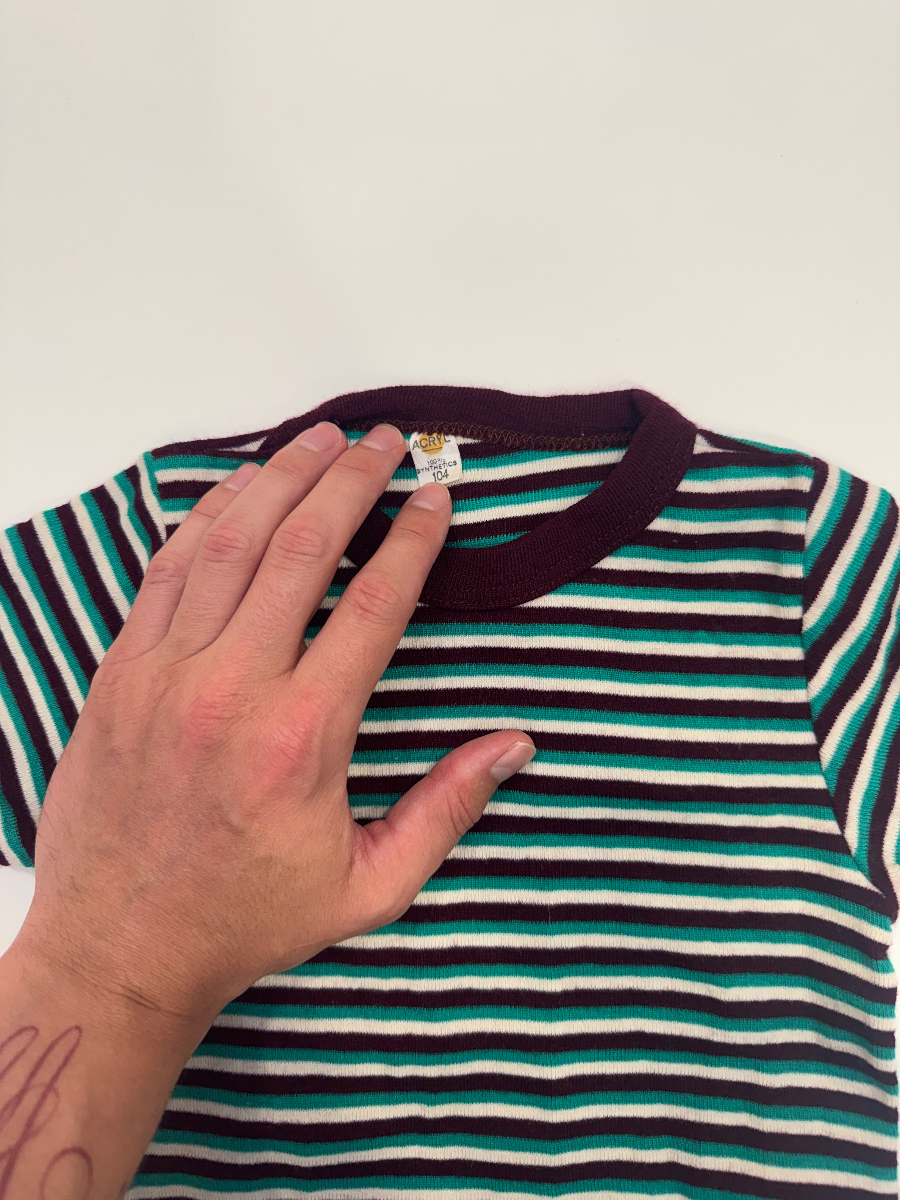 Vintage 70s Striped Ringer Tee (size 3/4)