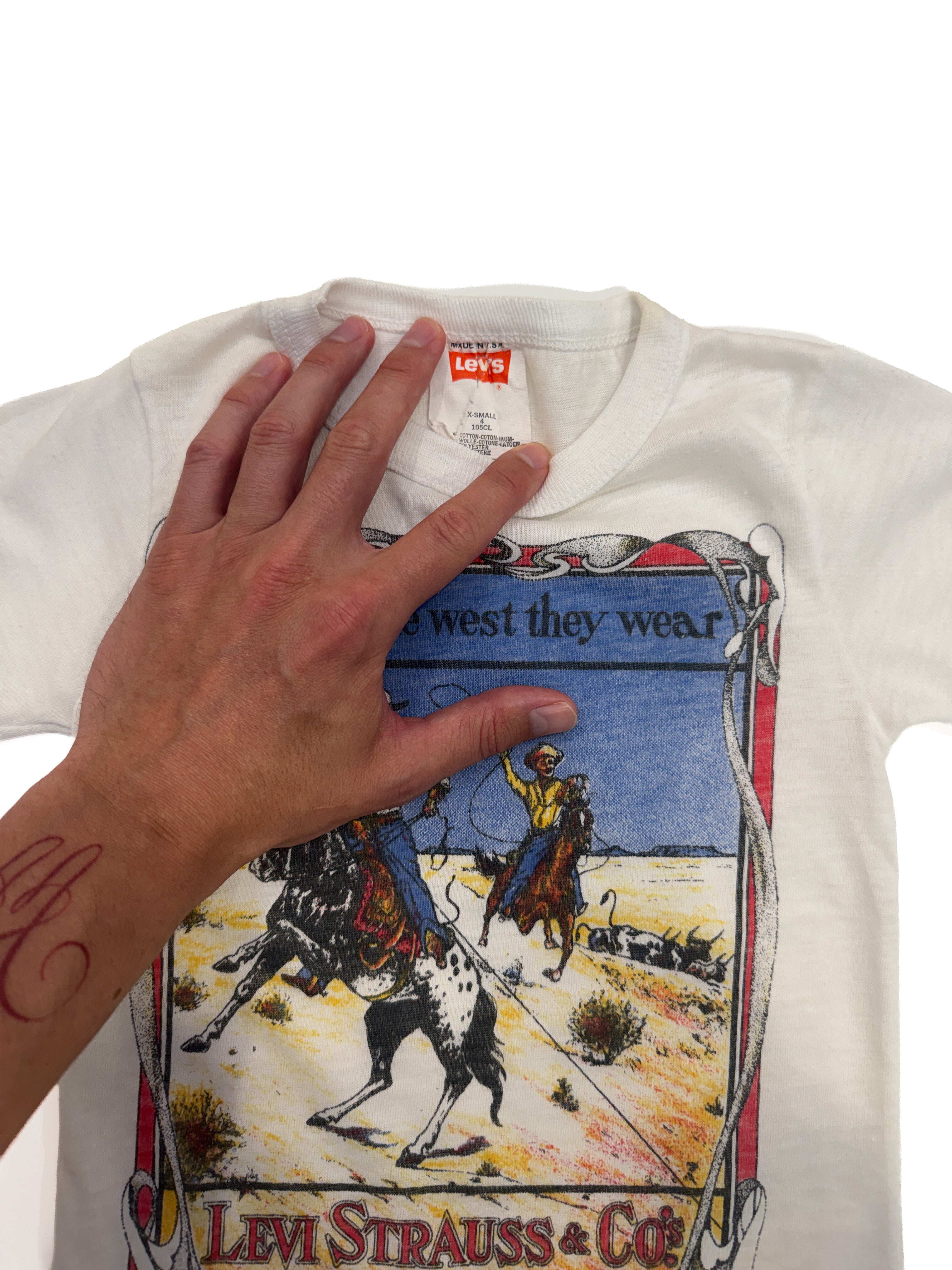 Vintage 90s Levi's Cowboy Graphic T-Shirt (size 4)