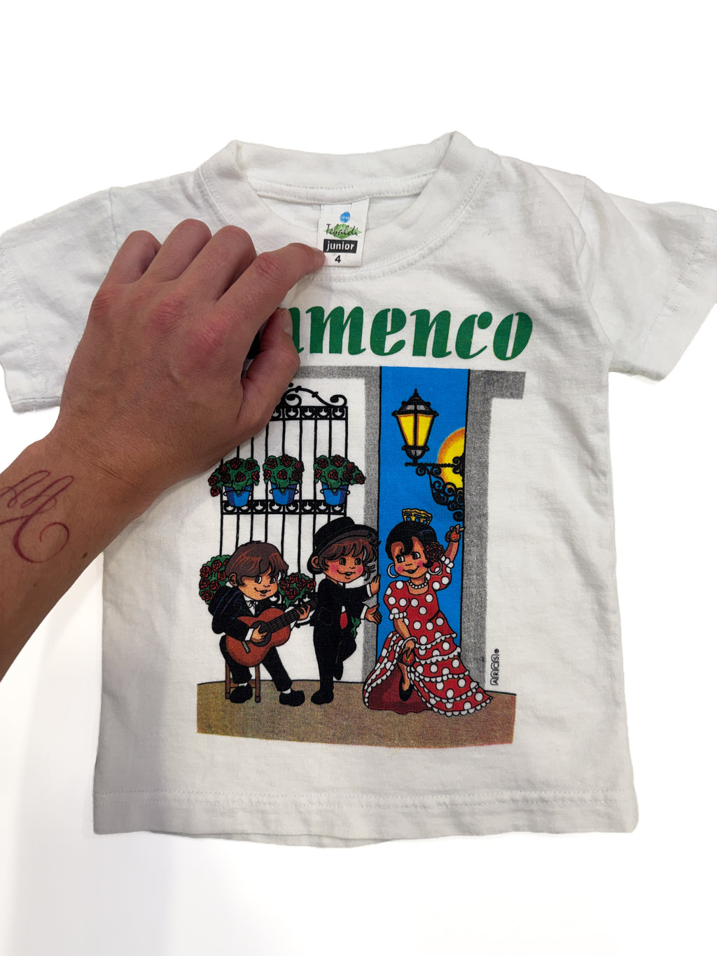 Vintage 90s Kids Flamenco Graphic T-Shirt (size 4)