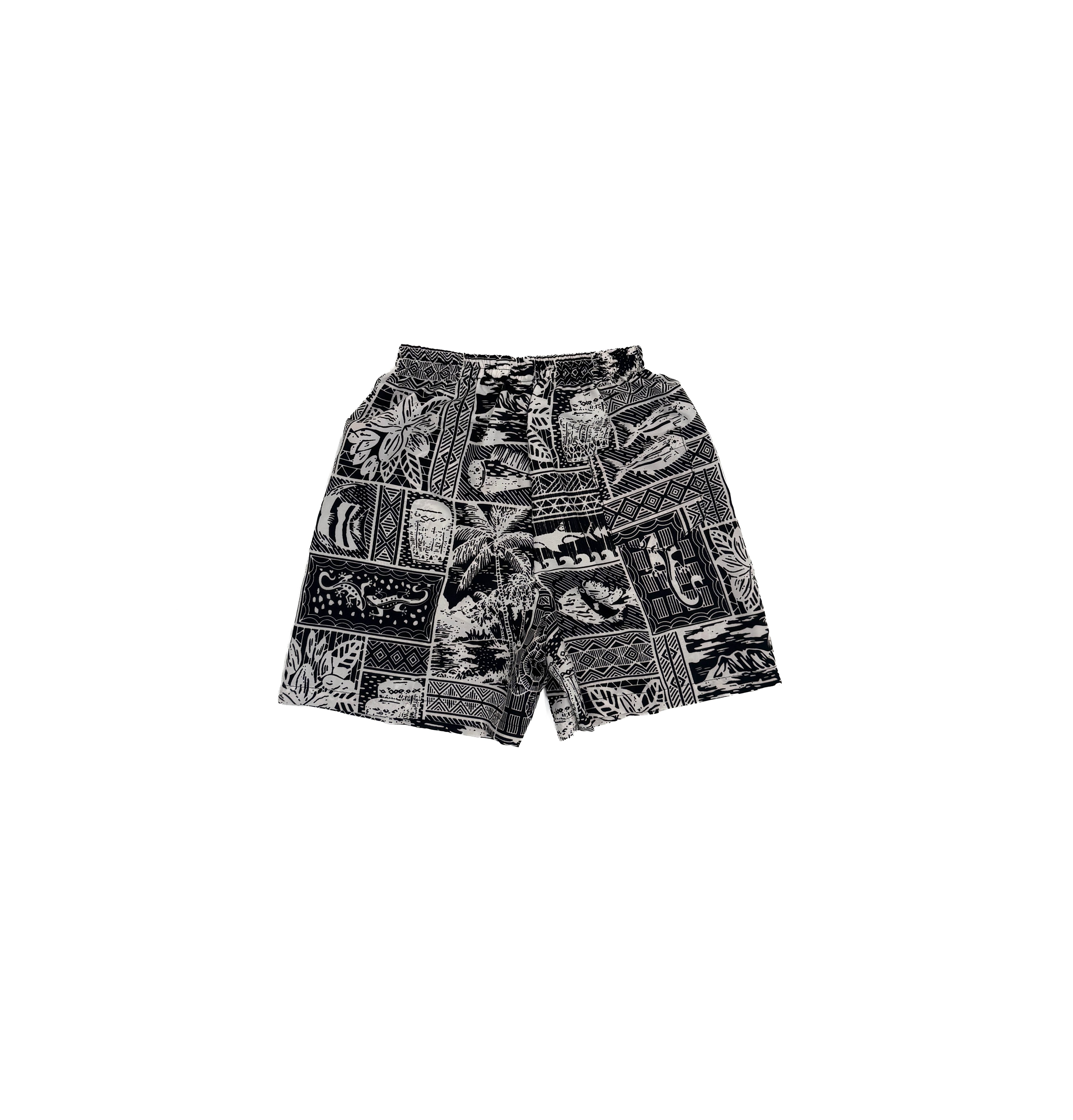 Vintage 90s Tropical Tiki Print Shorts (size 2)