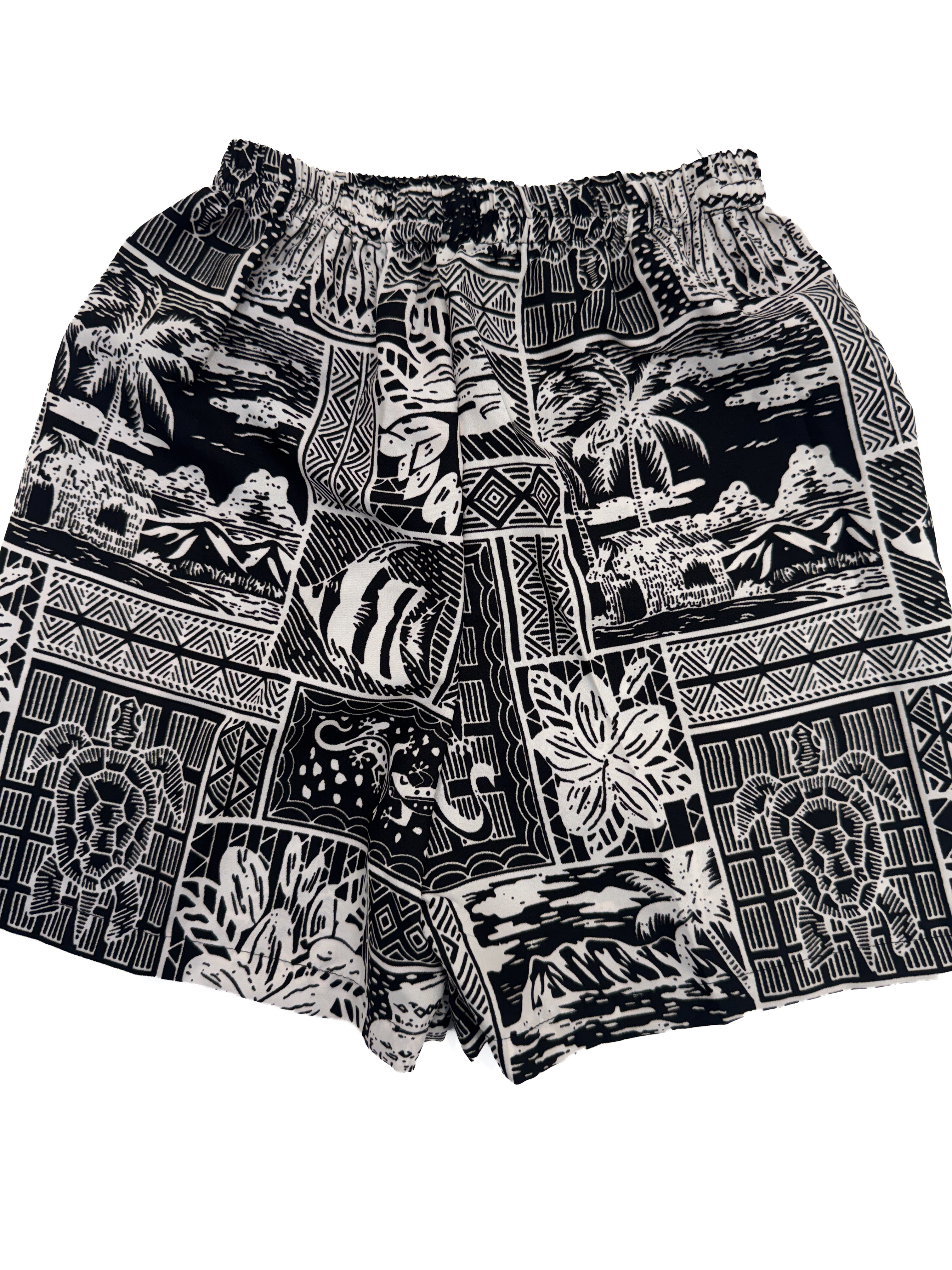 Vintage 90s Tropical Tiki Print Shorts (size 2)